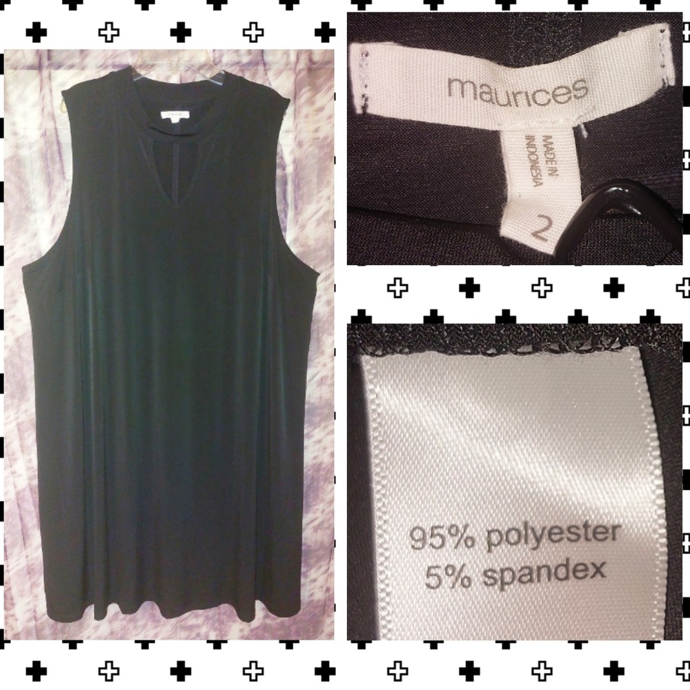 Maurices brand Black Soft Knit Shift Tank Dress Sz 2X(18W/20W)